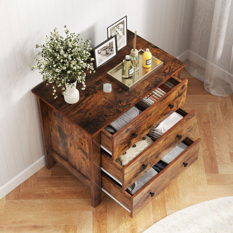 3 Drawer Dresser Chest of Drawers Bedside Table image number 5
