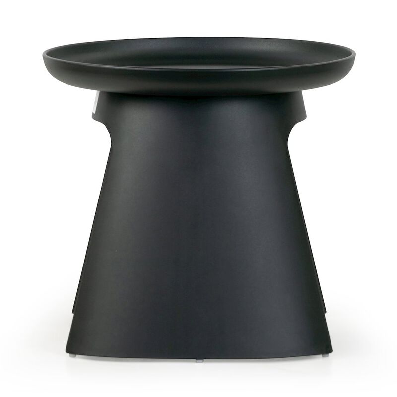 Glamour Home Balius Black Plastic Round End Table