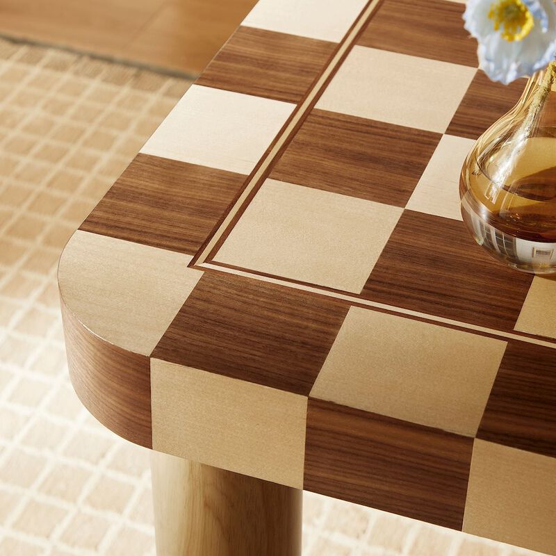 Oscar 36 Inch Square Checkered Dining Table image number 7