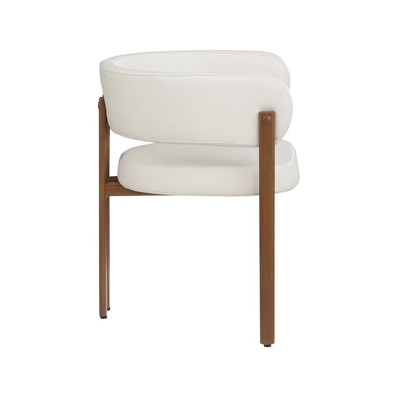 Meridian Furniture Gideon Cream Vegan Leather Dining Chair, Set of 2