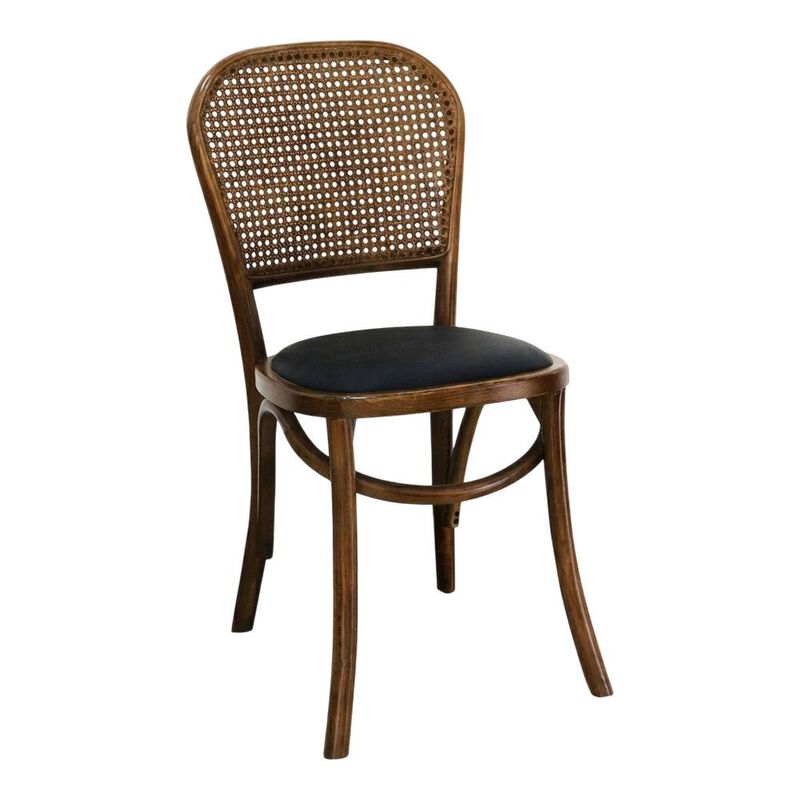 Starlight Canyon Home Rattan Upholstered Dining Chairs Set of 2, Rustic Accent Chair,Brown image number 2