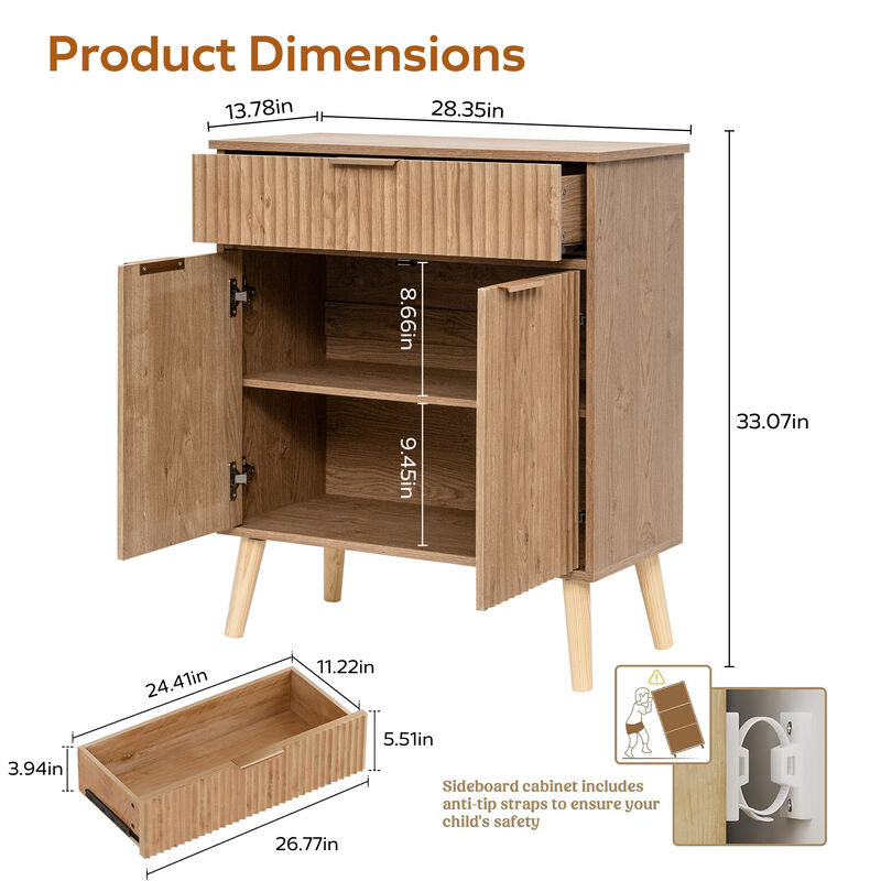 Lewurn Adjustable Shelves Storage Cabinet image number 2