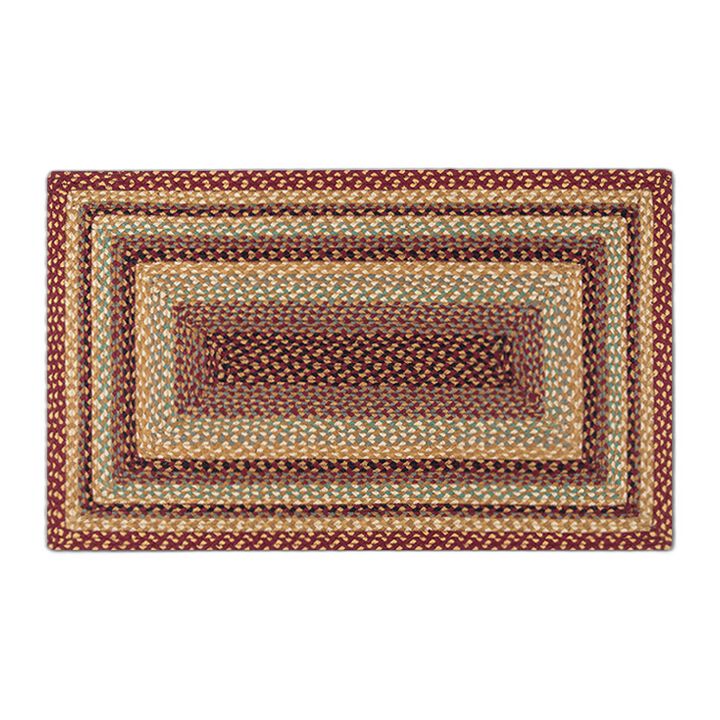 Earth Rugs Rc-357 Burgundy Gray Cream Oblong Braided Rug 27 Inch X 45 Inch