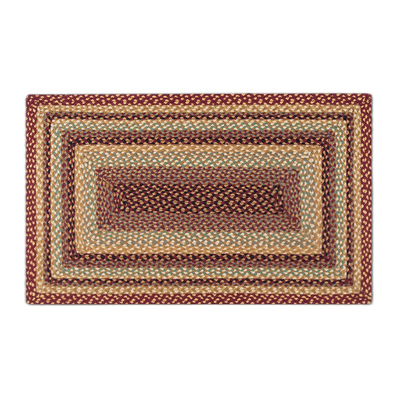 Earth Rugs Rc-357 Burgundy Gray Cream Oblong Braided Rug 27 Inch X 45 Inch image number 0