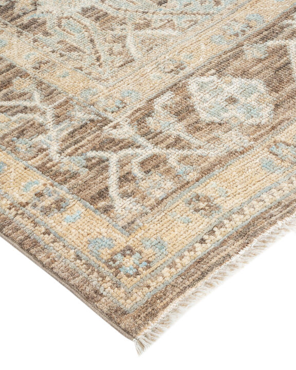 Oushak, One-of-a-Kind Hand-Knotted Area Rug  - Beige, 6' 1" x 8' 9"