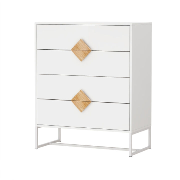 Solid wood special SHAPED square handle design with 4 drawers bedroom furniture dressers