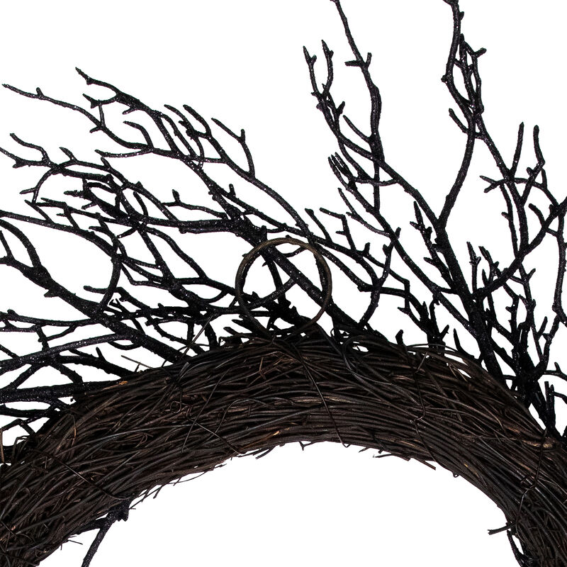 Black Twig Artificial Halloween Wreath  24-Inch  Unlit image number 8