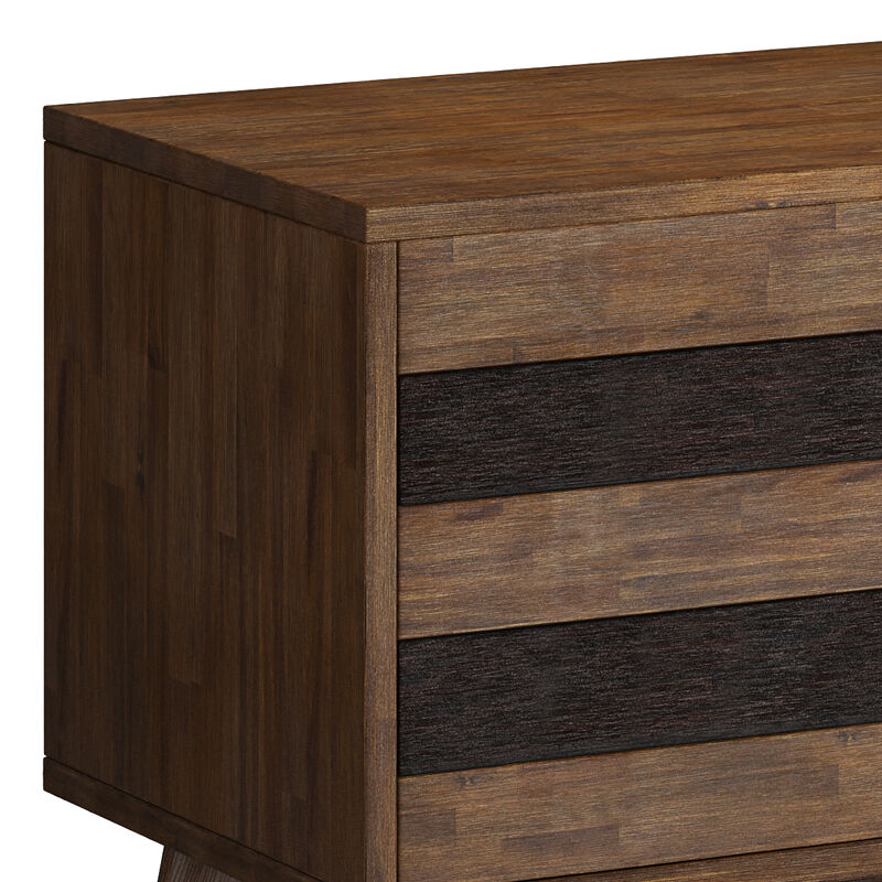 Clarkson SOLID ACACIA WOOD 60 inch Wide Mid Century TV Media Stand in Rustic Natural Aged Brown For TVs up to 65 inches