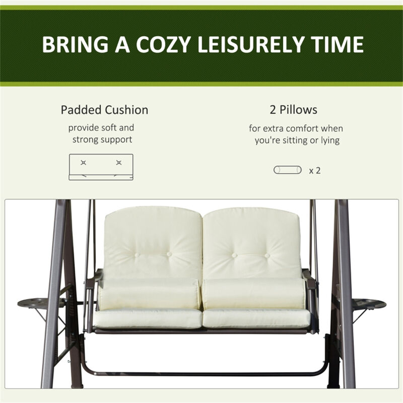 2-Seat Outdoor Porch Swing Durable and Stylish Seating for Garden, Patio, or Backyard