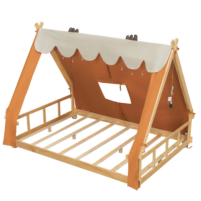 Merax Kids' Adventure Cabin Bed with Detachable Tent image number 0