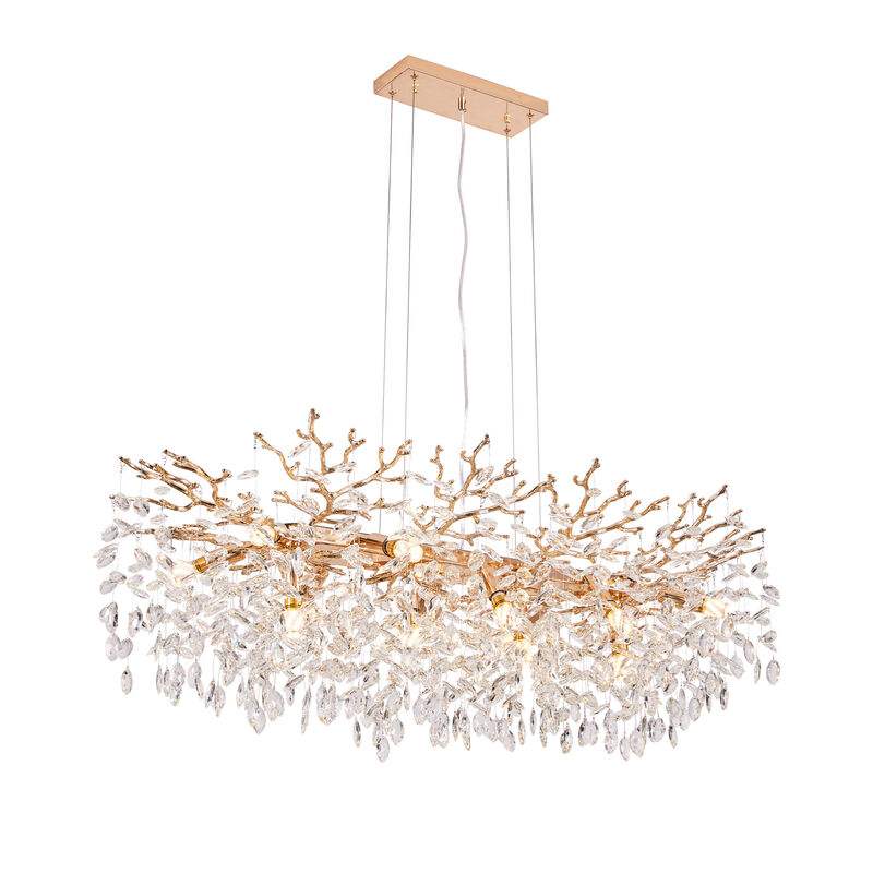 ELEMENT ACE 7-Light Modern Crystal Chandelier Pendant Lighting Fixture Perfect for Dining Rooms, Kitchen Islands, Bedrooms, Living Rooms, Foyers and High Ceiling Residential Spaces image number 0
