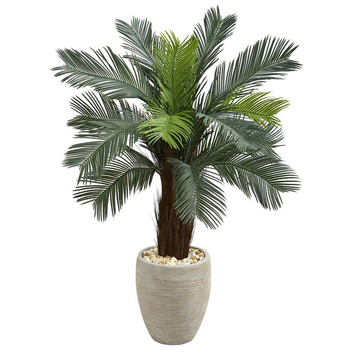 Nearly Natural 4.5-in Cycas Artificial Tree in Planter UV Res(Indoor/Outdoor)