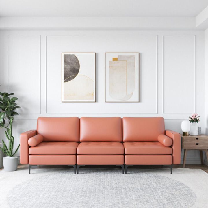 Hivvago 3-Seat Sofa Sectional with Side Storage Pocket and Metal Leg