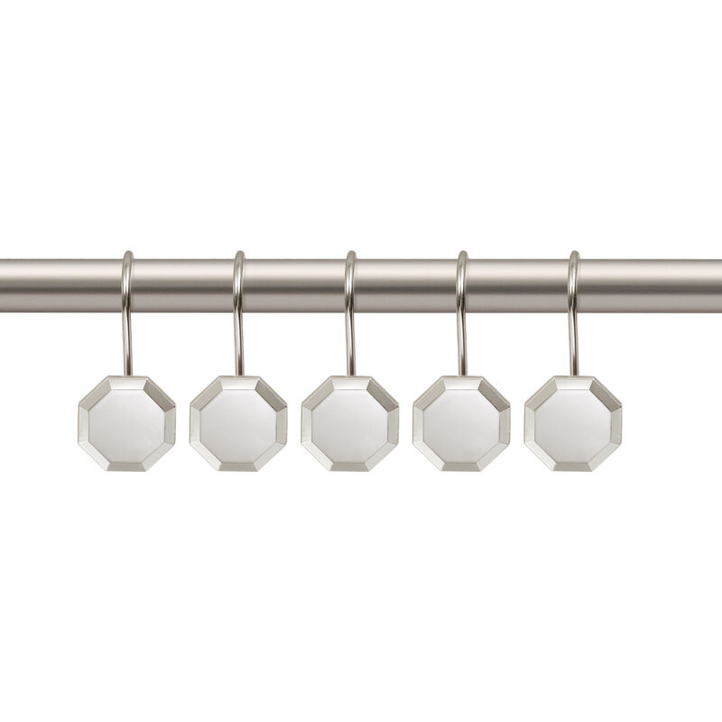 Zinc Shower Curtain Hooks, Set of 12 image number 4