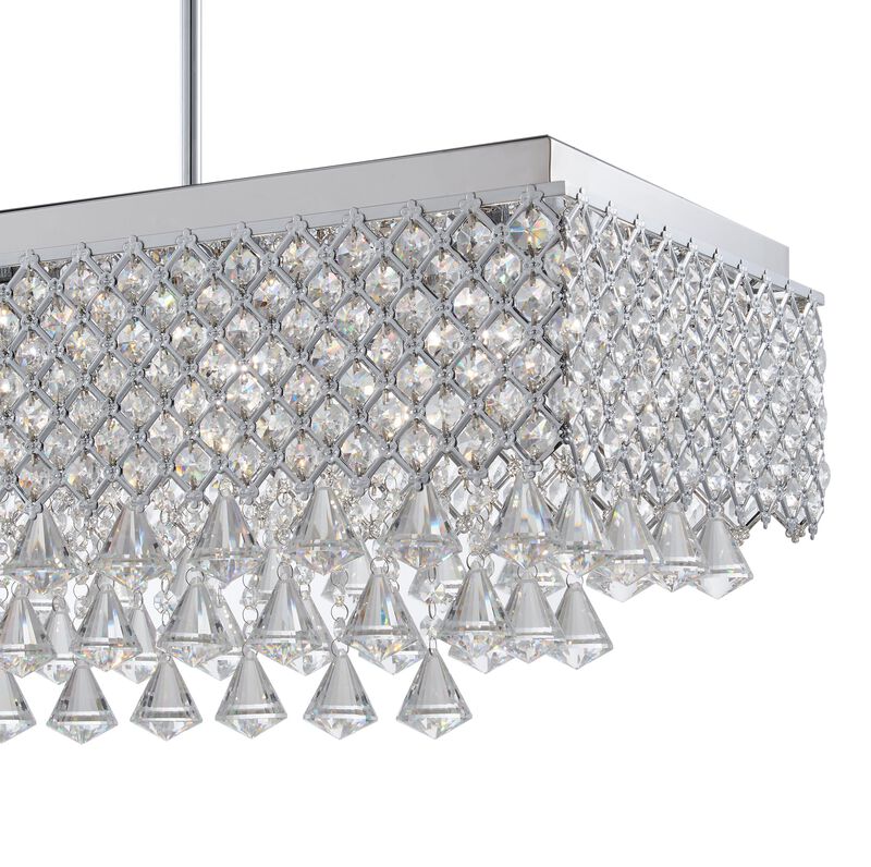 Cinderella Chandelier Chrome Metal and Crystal 12 LED Light