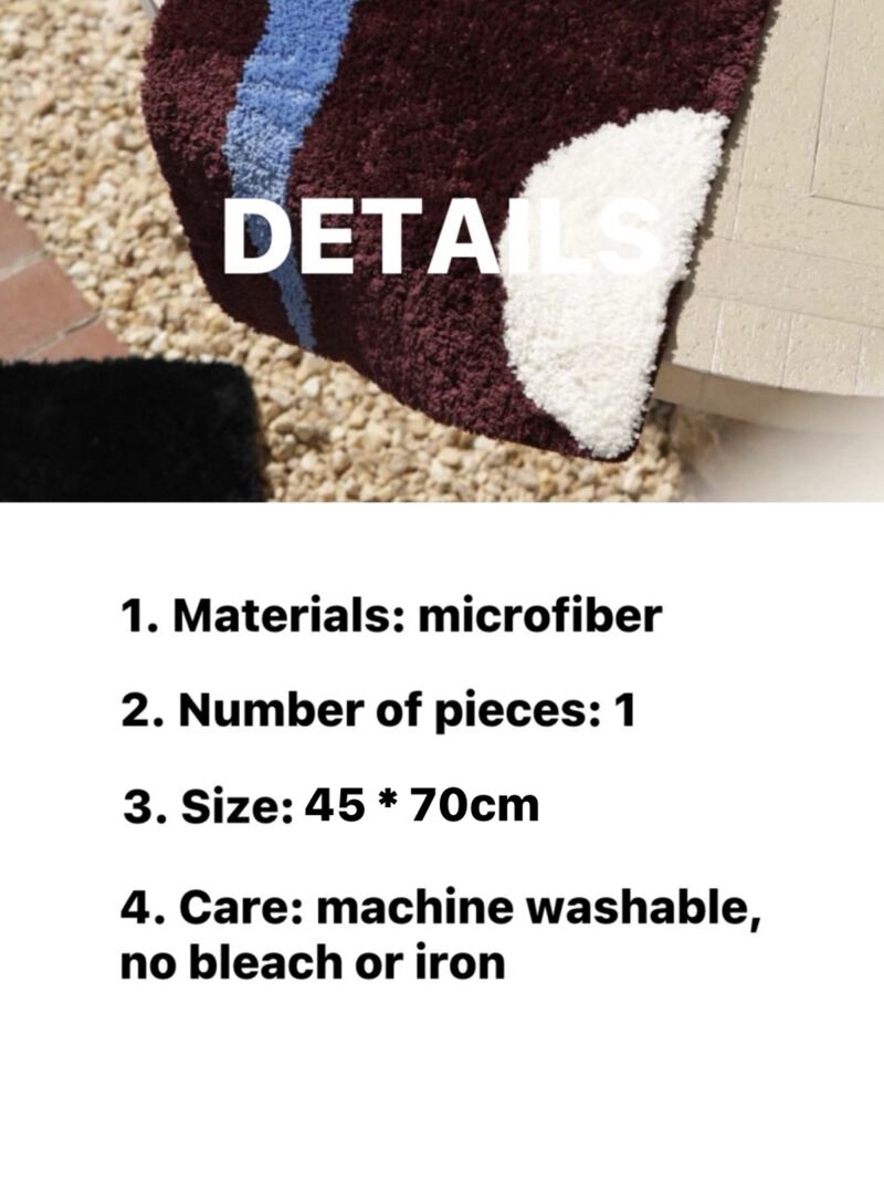 Ultra Soft Contemporary Abstract Bath Rug, Absorbent, Anti-slippery Mat image number 7