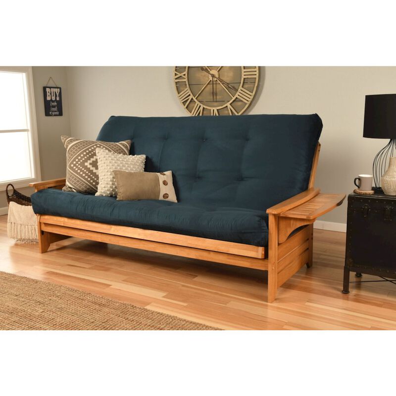Phoenix Frame/Queen/Butternut Finish/Suede Navy Mattress image number 1