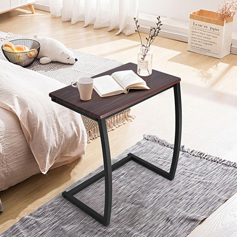 Hivvago Steel Frame C-shaped Sofa Side End Table