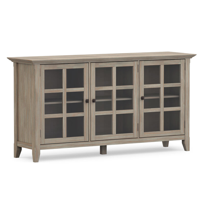 Acadian SOLID WOOD 62 inch Wide Transitional Wide Storage Cabinet in Distressed Grey image number 0