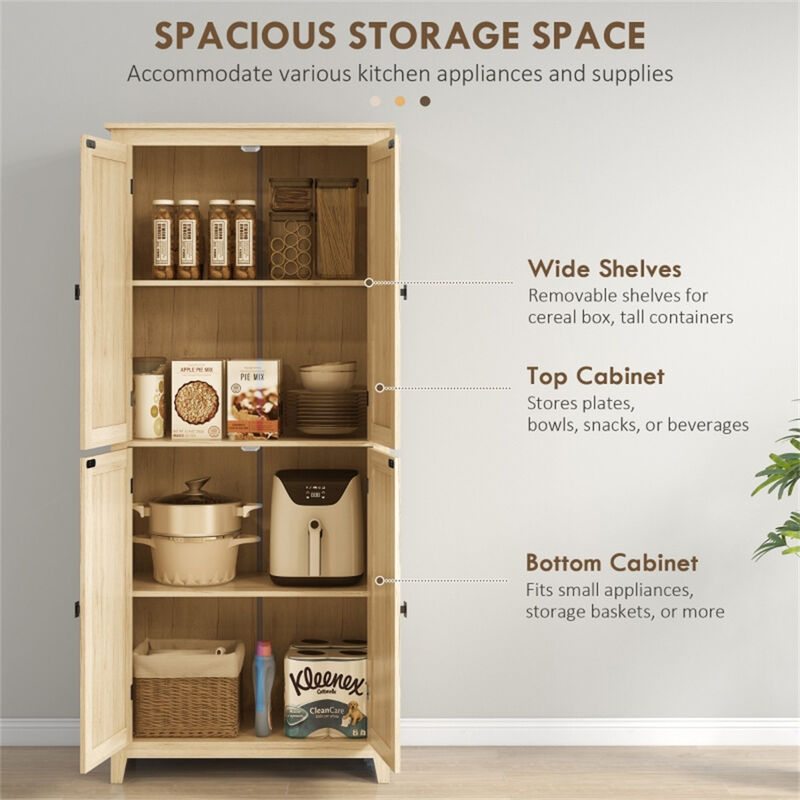 Kitchen Cupboard with Sturdy Construction, Adjustable Shelves, and Stylish Design for Organized Storage image number 3
