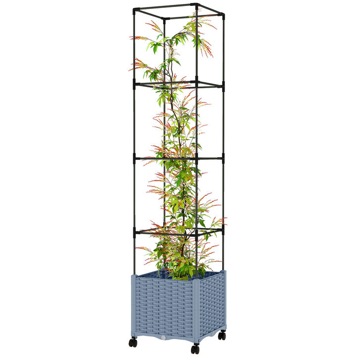 Hivvago Tomato Cage Planter Box with Trellis and Drainage