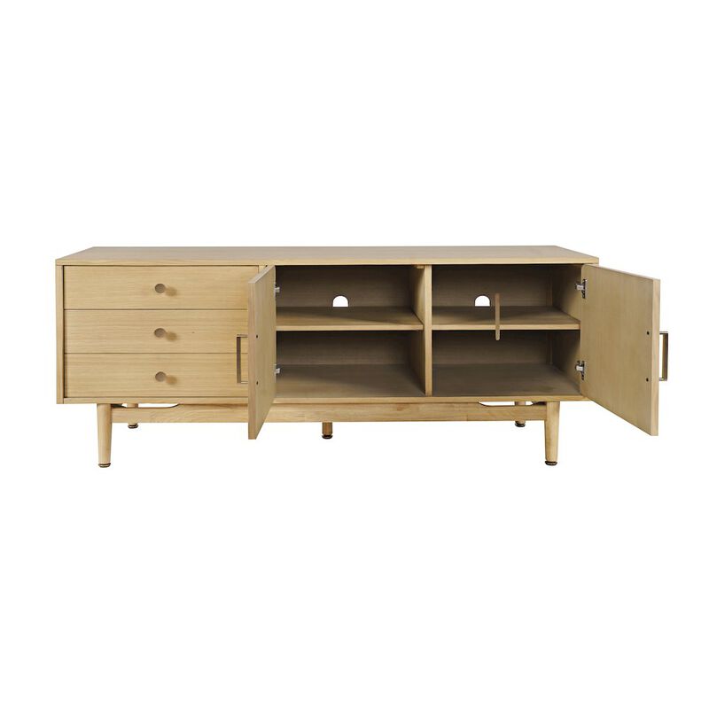 Jofran Olson 67 Mid-Century Modern Scandinavian Console TV Stand Storage Cabinet