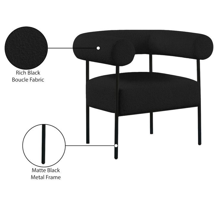 Meridian Furniture Blake Black Boucle Fabric Accent Chair