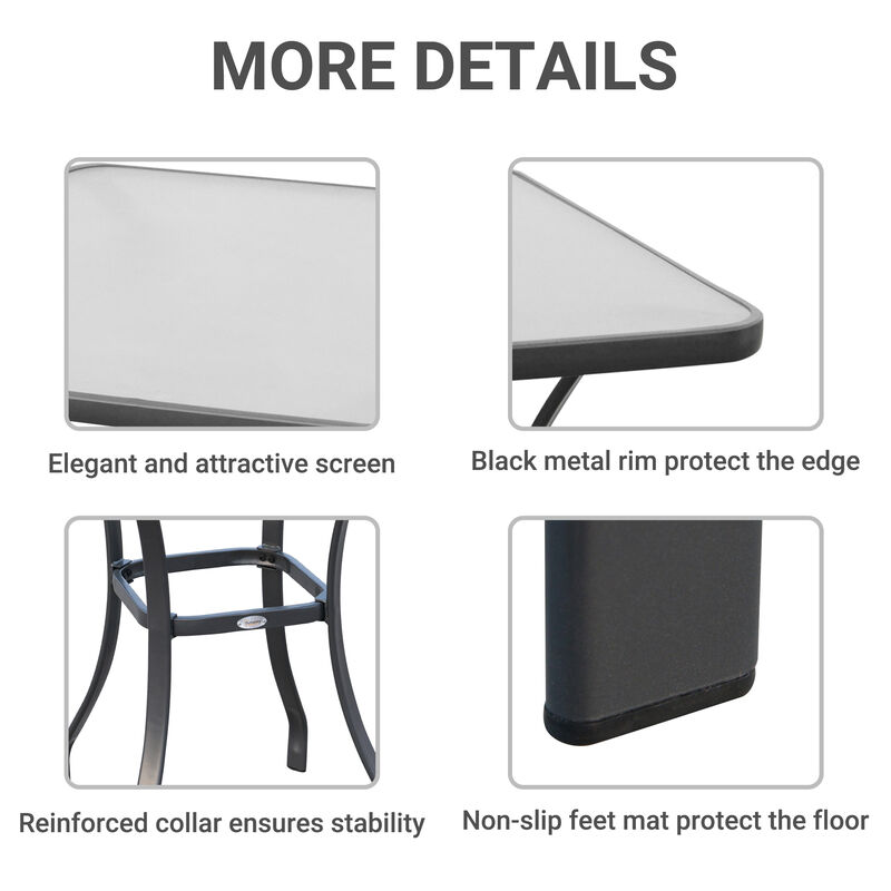 Hivvago 27" Square Outdoor Bistro Table image number 5