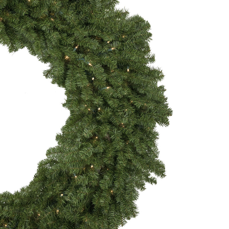 5' Pre-Lit Commercial Canadian Pine Artificial Christmas Wreath  Clear Lights