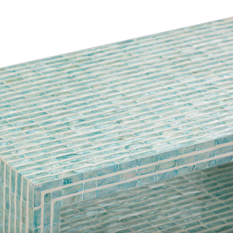 Tov Furniture Derry Blue Capiz Shell Nightstand image number 6