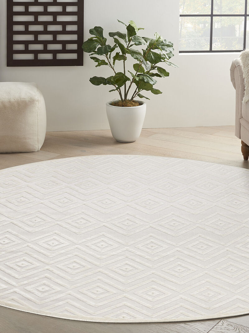 Versatile NRV01 Ivory/White 8' x Round Rug image number 6