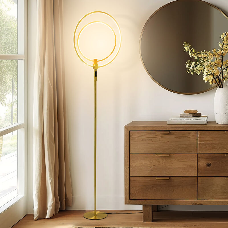Eclipse Gold Brass LED Floor Lamp