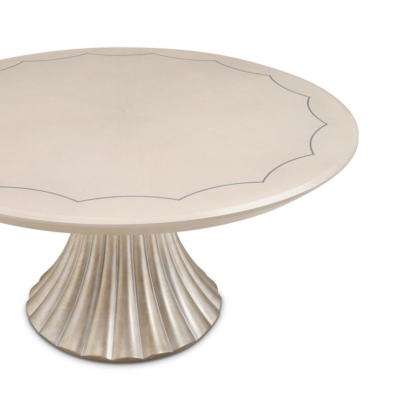 Michael Amini Fantosini Round Dining Table - Silver