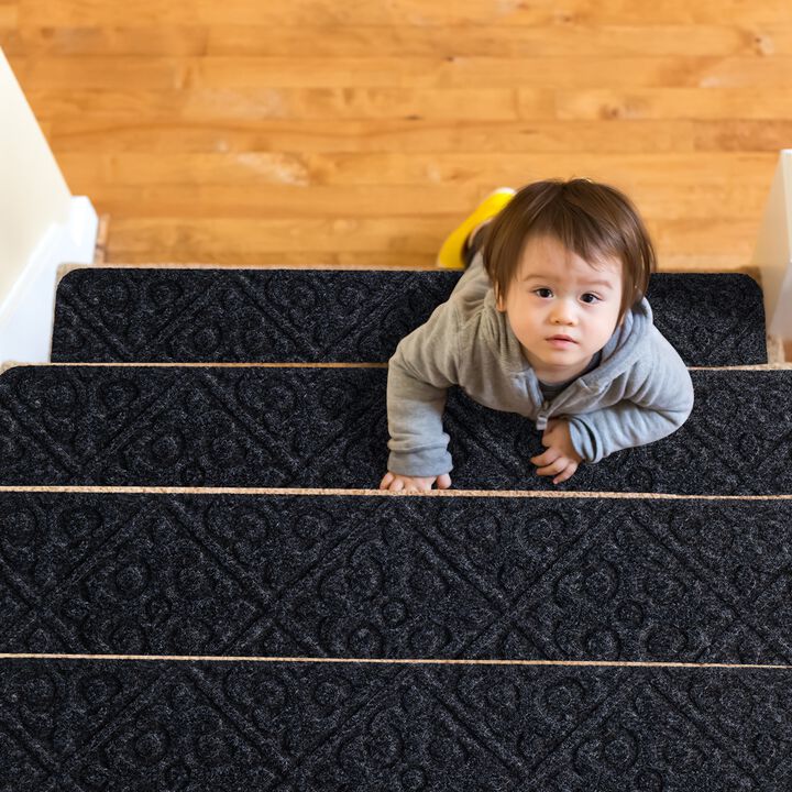 15Pcs Indoor Non-Slip Stair Carpet Mats for Wooden Steps
