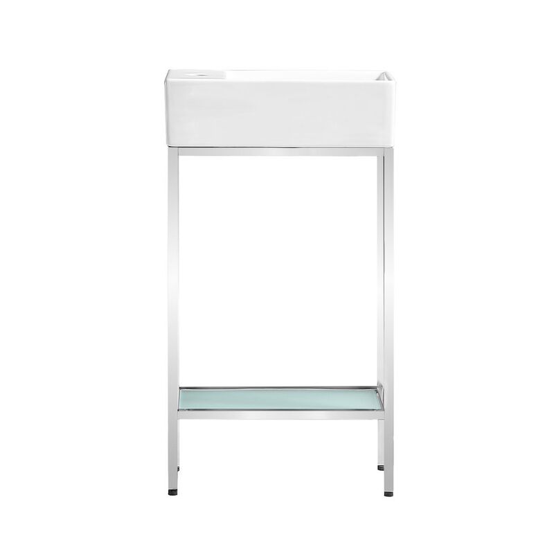 Pierre 19.5 Single, Freestanding, Open Shelf, Matte Black Frame Bathroom Vanity image number 0