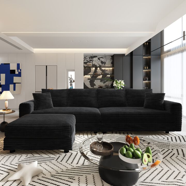 Zaklan Plush Corduroy Sofa