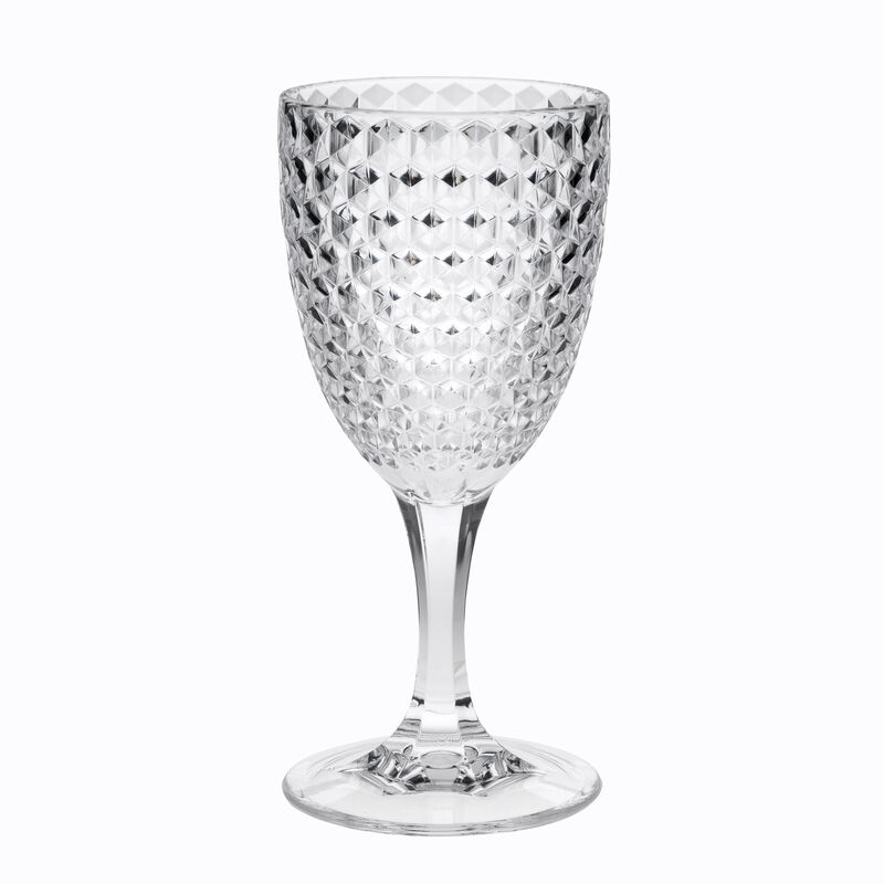 HomeRoots Set of Four Clear Diamond Acrylic Stemmed All Purpose Wine Glass image number 0