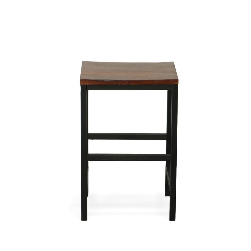 Carolina Living Aileen 24 Counter Stool - Chestnut/Black
