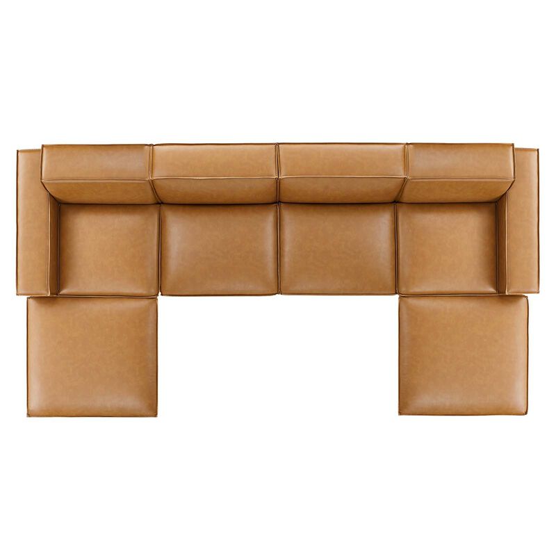 Restore 6-Piece Vegan Leather Sectional Sofa image number 1