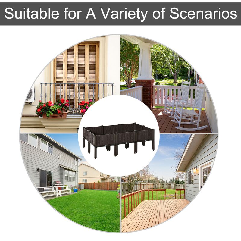 Hivvago Raised Planter Box 6-Piece Set for Backyard Gardening image number 6