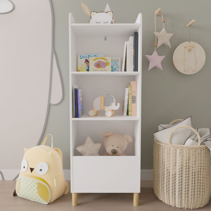 Hivvago Free Standing 4 Tier Kid's Bookcase and Toy Storage Organizer