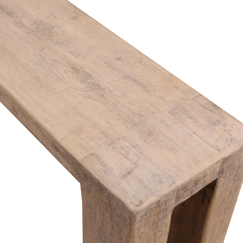Ravello Solid Wood Bench in Weathered Gray image number 5