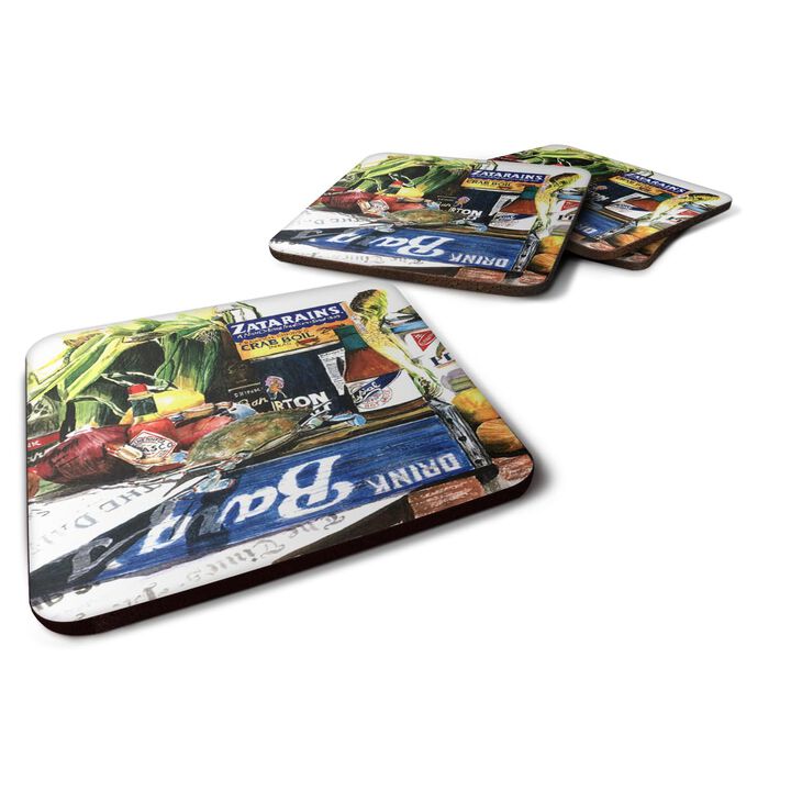 Caroline's Treasures 1008FC Crab in the Middle Foam Coasters (Set of 4), 3.5 H x 3.5 W, Multicolor