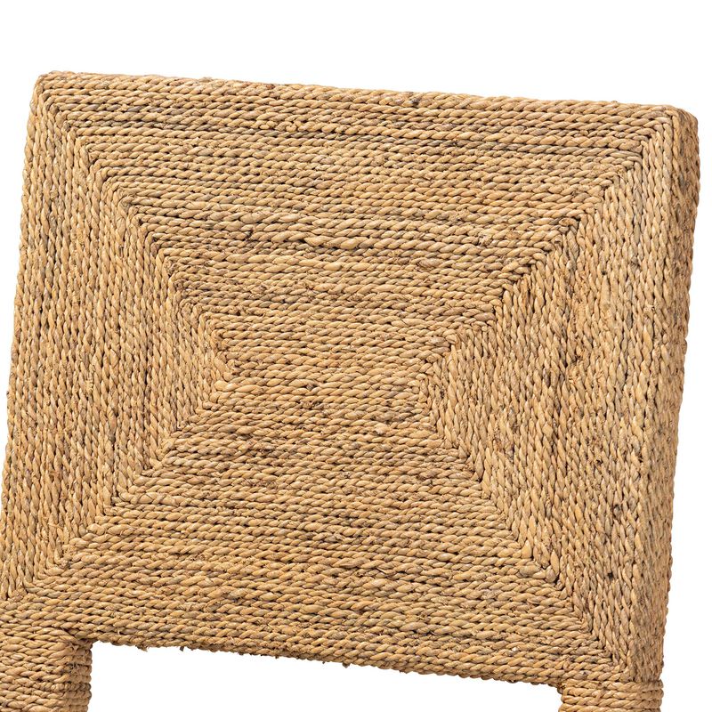 bali & pari Anfield Modern Bohemian Natural Seagrass and Mahogany Wood Dining Chair
