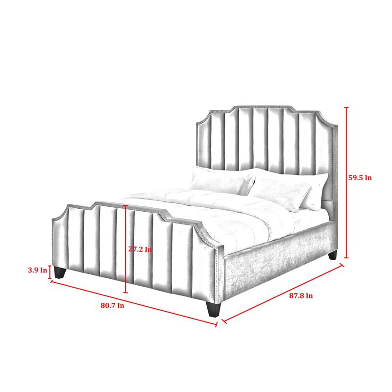 Inspired Home Ruhi Velvet Platform Bed