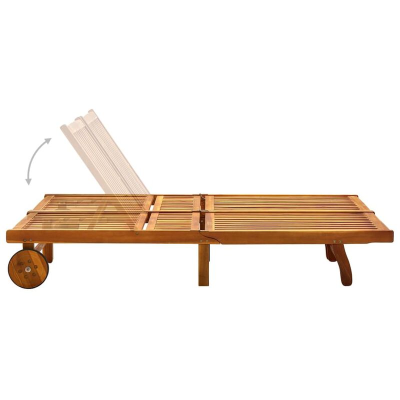 Sunlounger Brown Solid Acacia Wood 79 x 46.5 in