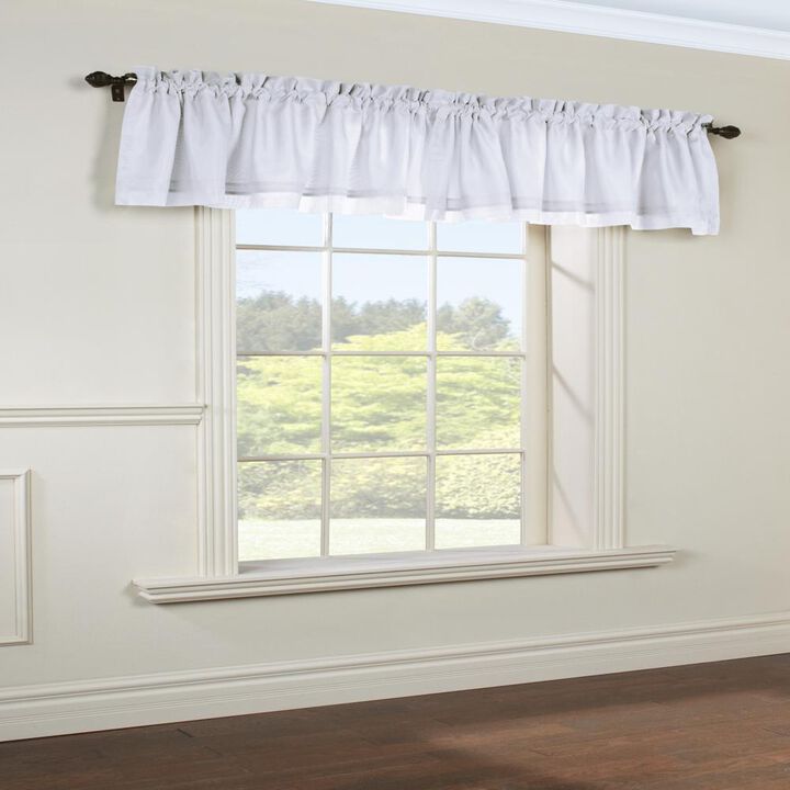 Thermavoile by Commonwealth Rhapsody Lined Rod Pocket Valance Flat Window Dressing - 54x15", White