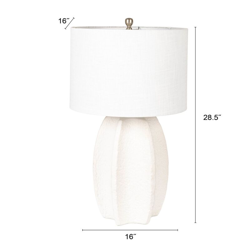 Stoneware Table Lamp with Sculpted Edge, Ivory Glaze image number 2