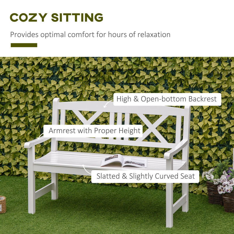 Hivvago 2 Seater Patio Bench Wooden Garden Loveseat Outdoor Seating image number 4
