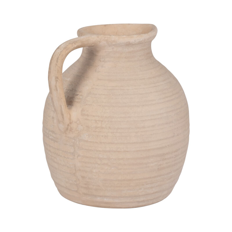 Paper Mache, 10" Pitcher, Ivory image number 2